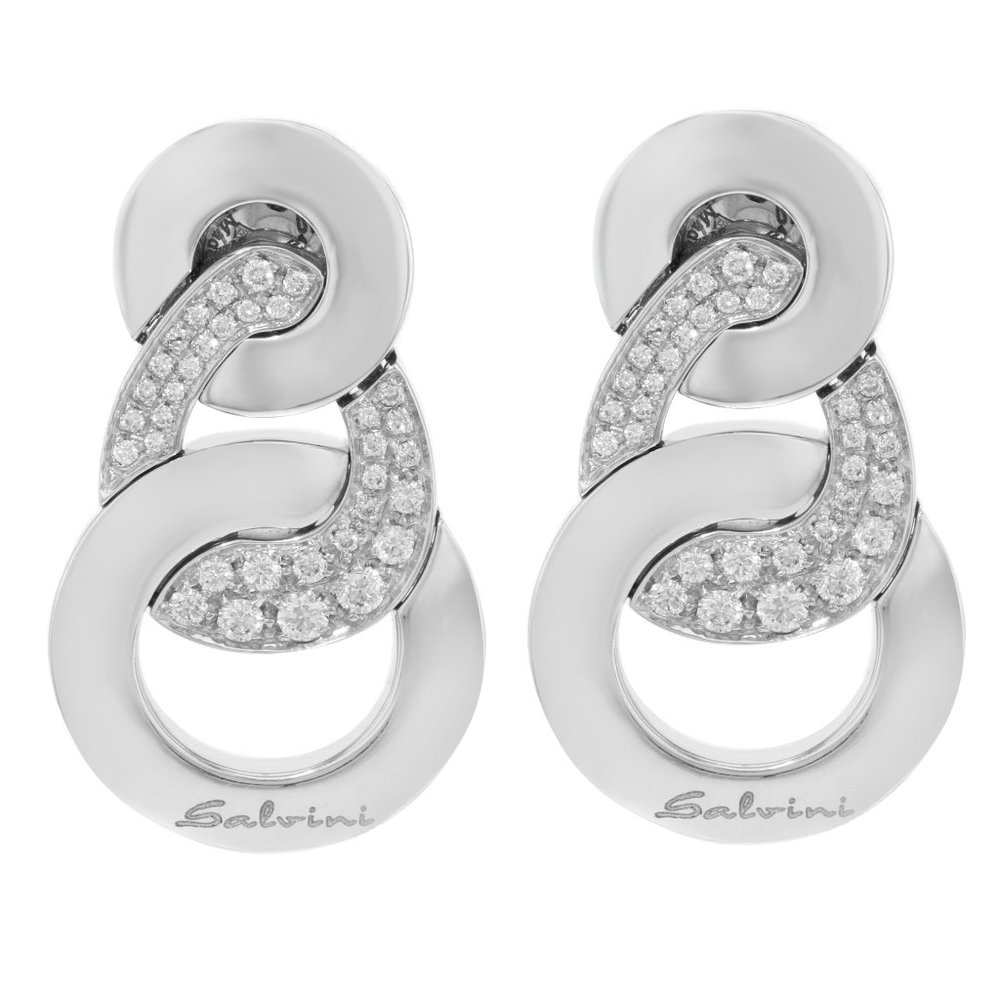 Salvini 68 Diamonds Ladies Earrings 18K White Gold 35 mm